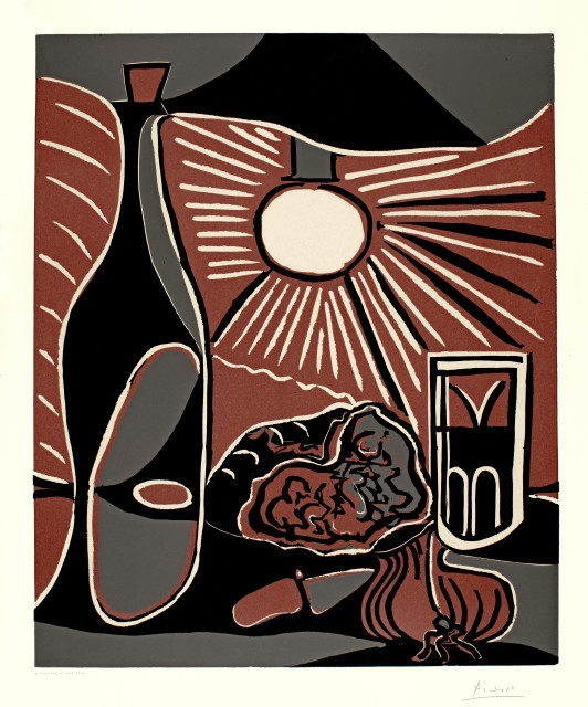 Pablo Picasso : Nature morte aux casse-croûte. I, Mougins, 23 March and 18 April 1962