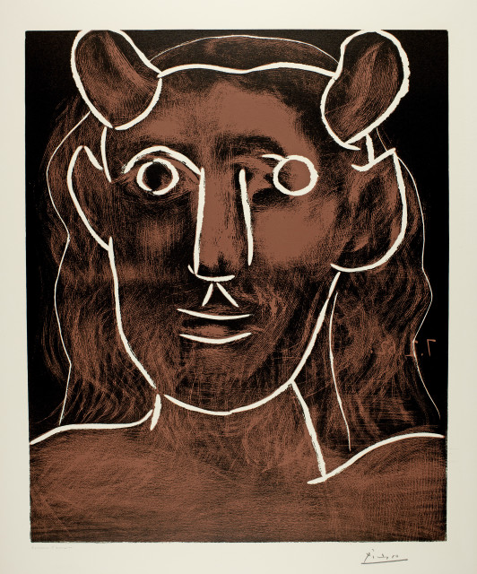 Pablo Picasso : Tête de faune, Mougins, 7 February 1962