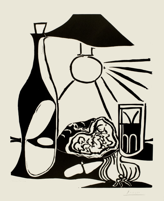 Pablo Picasso : Nature morte au casse-croûte. II, Mougins, 23 March and 18 April 1962