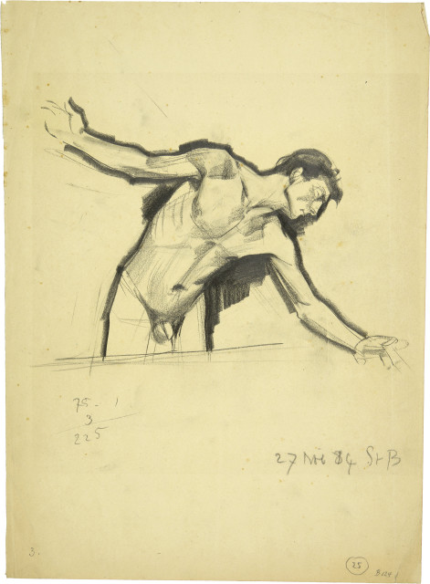 Karl Stauffer-Bern : Studie zu einem männlichen Akt, 1884