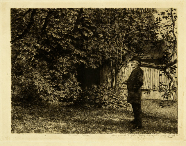 Karl Stauffer-Bern  : Gustav Freytag in seinem Garten , 1887