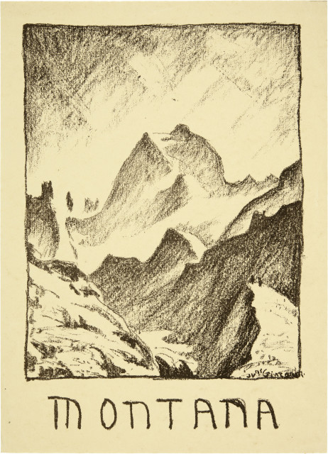 Giovanni Giacometti : Piz Duan von Maloja aus gesehen - MONTANA, Around 1922