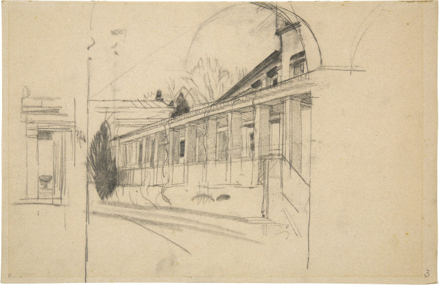 Karl Stauffer-Bern : Architekturstudie zu den römischen Bädern ..., Around 1884