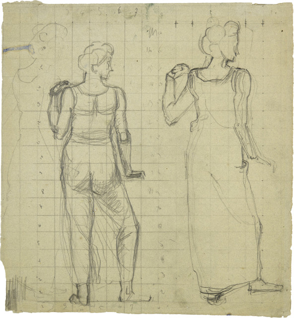 Ferdinand Hodler : Figurenstudien zu 'Der bewunderte Jüngling', Around 1903