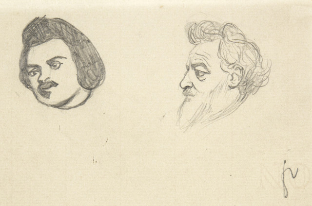 Félix Vallotton  : Honoré de Balzac et William Morris , Around 1895