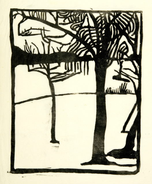 Cuno Amiet : Winterlandschaft mit Bäumen, 1910
