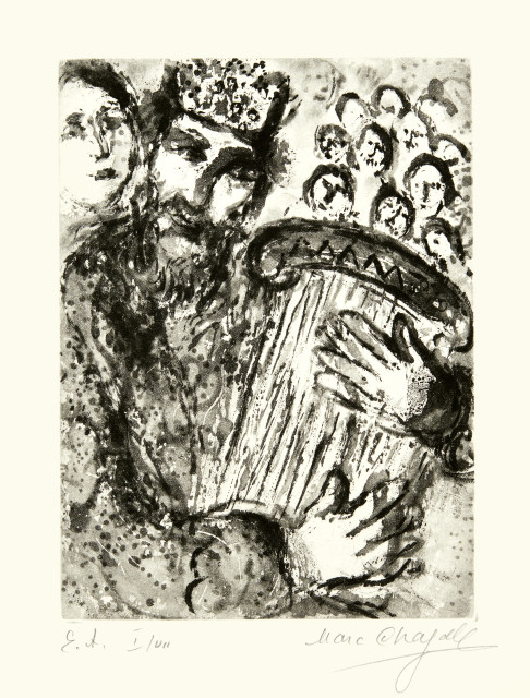 Marc Chagall : Le Roi David à la harpe, 1967