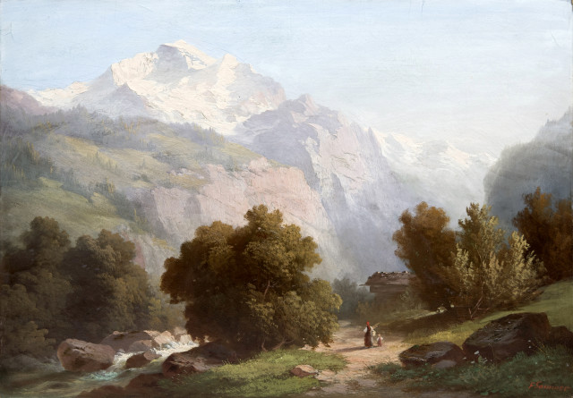 Ferdinand Sommer  : Jungfrau mit Bergbach ,  