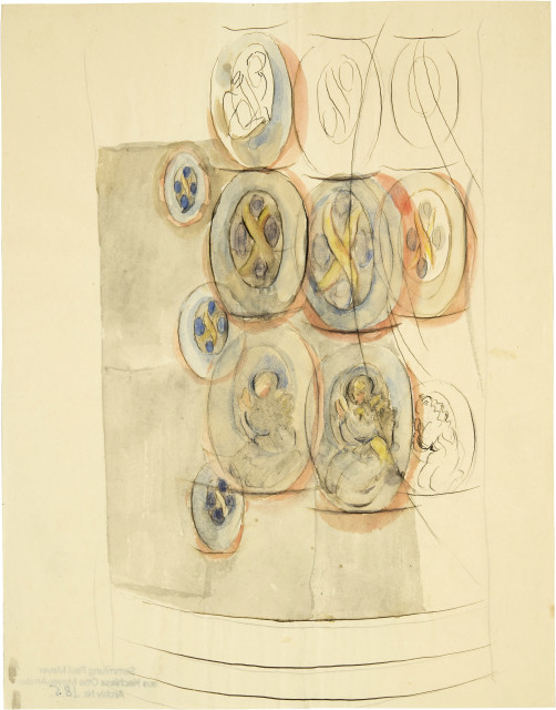 Otto Meyer-Amden : Studie zu einem Glasfenster mit knienden ..., Around 1925