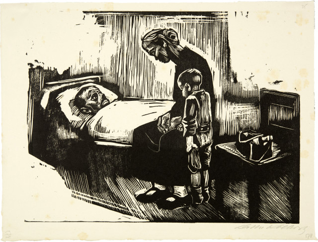 Käthe Kollwitz : Besuch im Krankenhaus, 1929