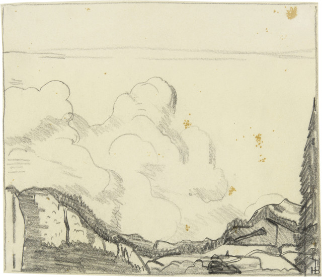 Hans Ernst Brühlmann : Vättis, Sommerwolken, 1910-1911