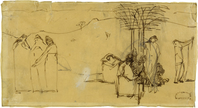Hans Ernst Brühlmann : Gesamtentwurf zur 'Resignation' (Studie), 1906
