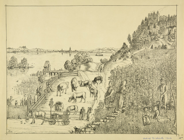 Adolf Dietrich : Landschaft am Untersee,  