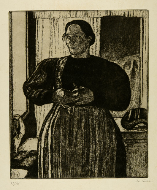 Edouard Vallet  : Paysanne s'habillant , 1917