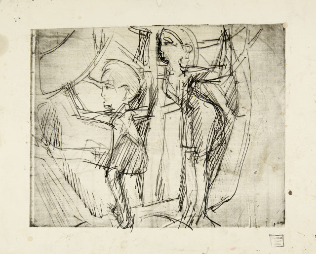 Albert Müller : Zwei Kinder, auf Bäume kletternd, 1926