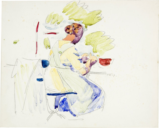 Cuno Amiet : Frau am Rüsten, 1917