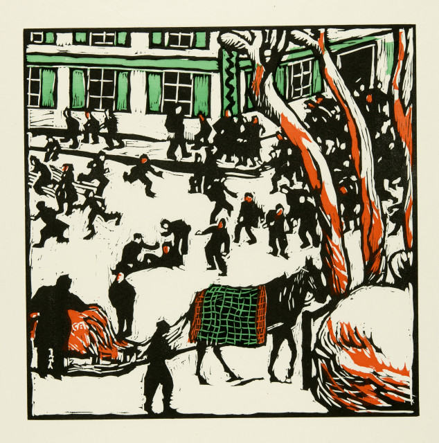 Cuno Amiet : Schulpause im Winter (Oschwand), 1909