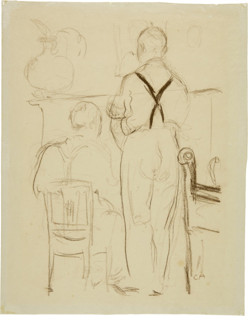 Cuno Amiet : Lehrer mit Schüler, Around 1920