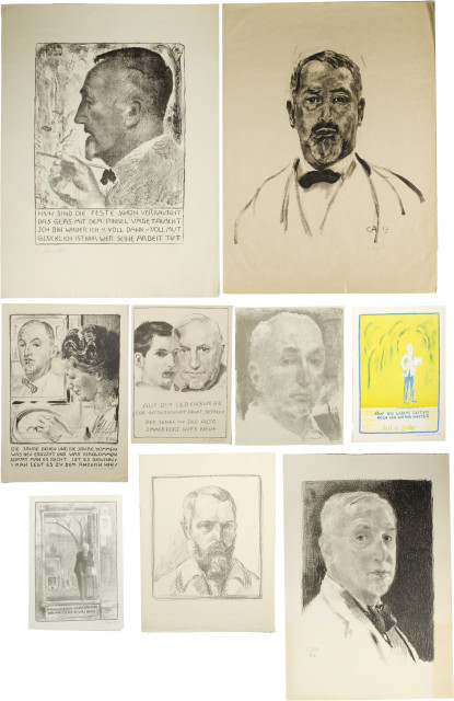 Cuno Amiet : Sammelnummer zum Thema Selbstbildnis, 1910; 1919; 1927; 1928; 1942; 1948; 1955; 1959 