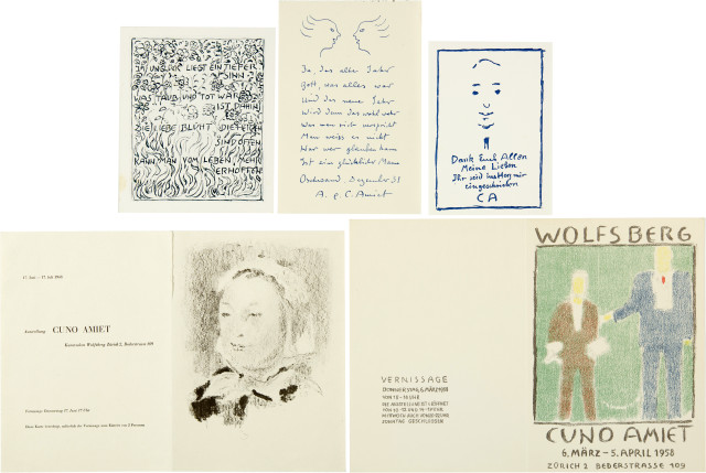 Cuno Amiet : Sammelnummer von Einladungs- und ..., 1931; 1948; 1958; no date