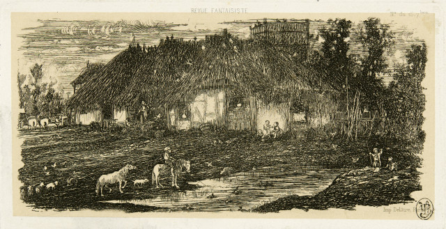 Rodolphe Bresdin : Cour de ferme, 1861