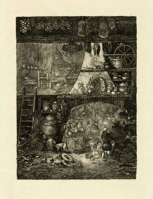 Rodolphe Bresdin : Intérieur de paysans de la Haute-Garonne, After 1876