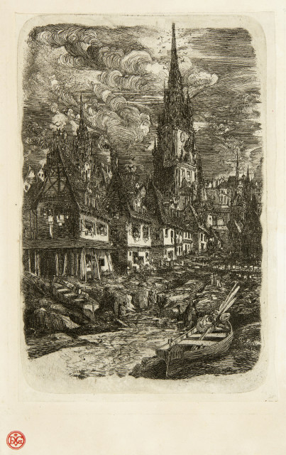 Rodolphe Bresdin : Le port de pêche, 1865