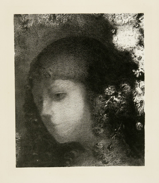 Odilon Redon : Tête d'enfant avec fleurs, 1897
