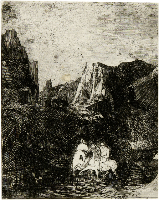 Odilon Redon : Les deux petits cavaliers, 1865