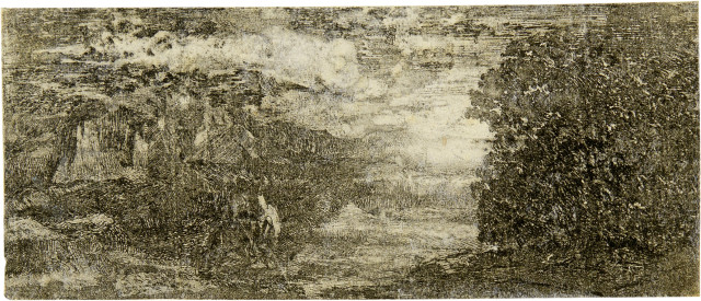 Odilon Redon : Cavalier sous un ciel d'orage, 1866
