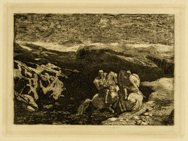 Odilon Redon : Lutte de cavaliers. - St-Jean-Pied-de-Port. -..., 1865; 1866; 1886; 1888; each printed in 1922