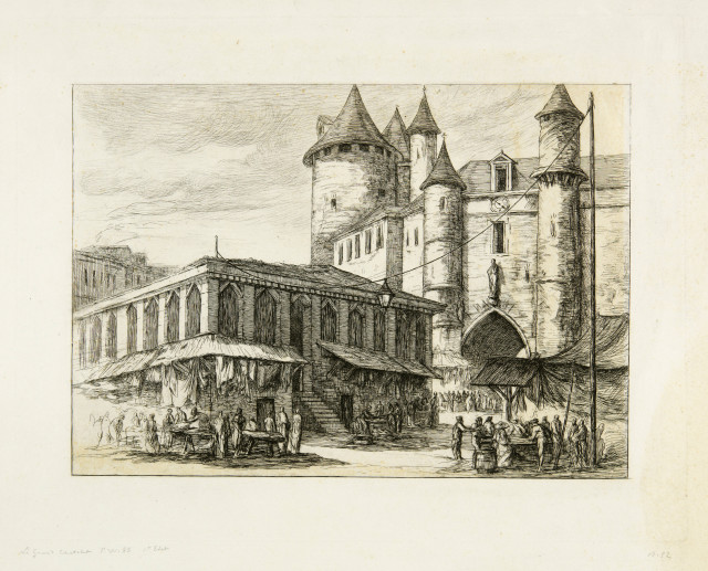 Charles Meryon : Le Grand Châtelet à Paris, 1861