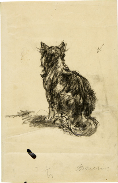 Charles Maurin  : Le chien. - Paysage avec ferme. - Nu assis ,  