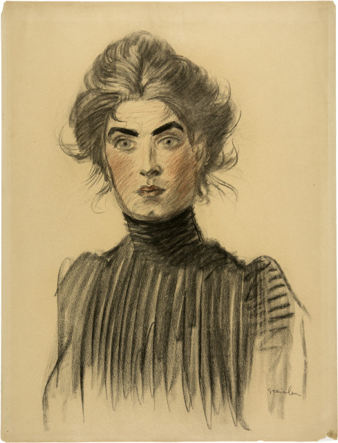 Théophile Alexandre Steinlen  : Portrait d'une jeune femme , Around 1900