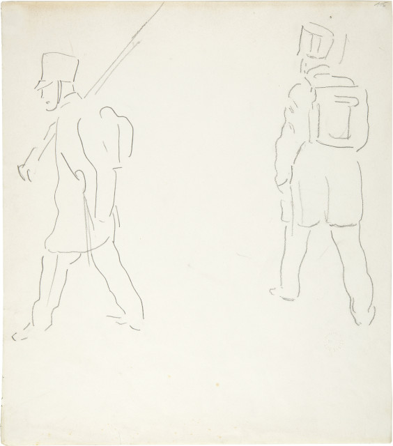 Ferdinand Hodler : 2 Studien zu 'Auszug der deutschen Studenten ..., 1908