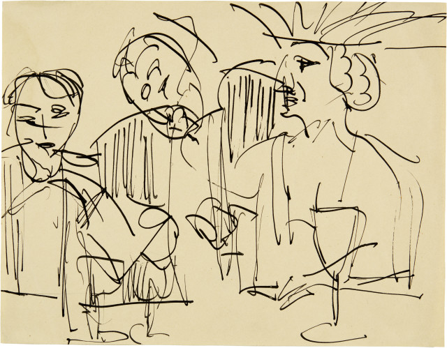 Ernst Ludwig Kirchner : Beim sommerlichen Eiscafé, Around 1922