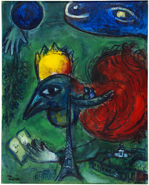 Marc Chagall  : Esquisse pour Les boulevards ou Paris  ..., 1953