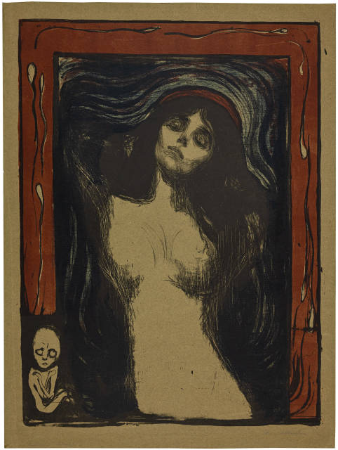 Edvard Munch  : Madonna – Liebendes Weib - Woman Making  ..., 1895-1902