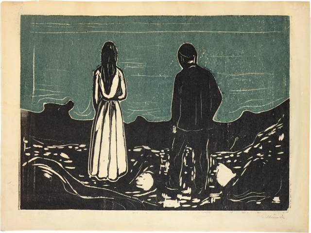 Edvard Munch  : Zwei Menschen - Die Einsamen - Two Human  ..., 1899