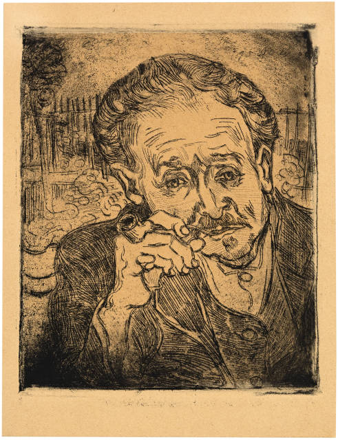 Vincent van Gogh  : Portrait of Dr Gachet - L'homme à la pipe , 1890