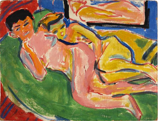 Ernst Ludwig Kirchner  : Fränzi mit Freundin (Fränzi und Marcella) - ..., 1910