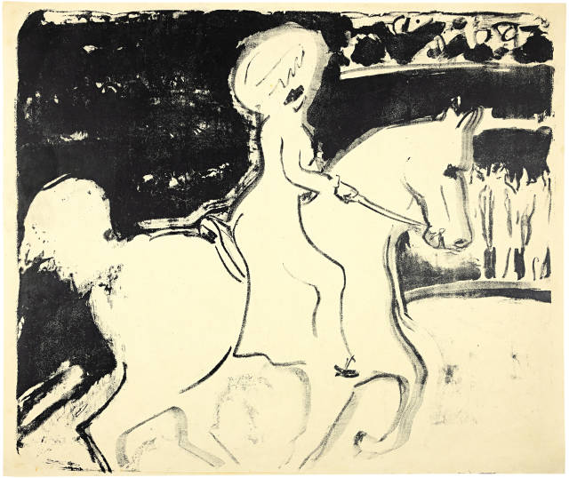 Ernst Ludwig Kirchner  : Herrenreiterin im Zirkus , 1909 
