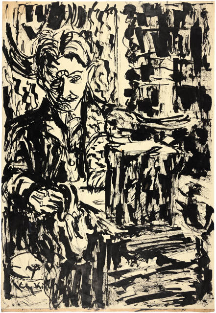 Ernst Ludwig Kirchner  : Portrait eines Mannes im Zimmer, wohl  ..., Circa 1905