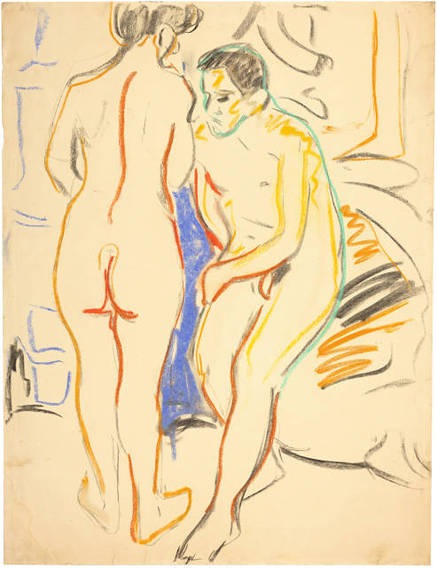 Ernst Ludwig Kirchner  : Paar im Atelier , 1908