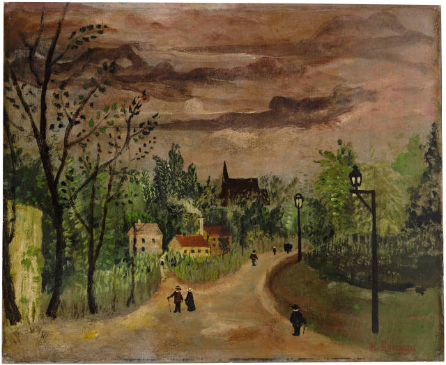 Henri Rousseau  : Paysage à Malakoff, ciel couvert , Wohl nach 1890 
