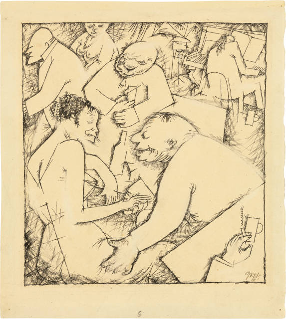 George Grosz  : Seitensprung - Dresdner Puff - Chicago  ..., 1918