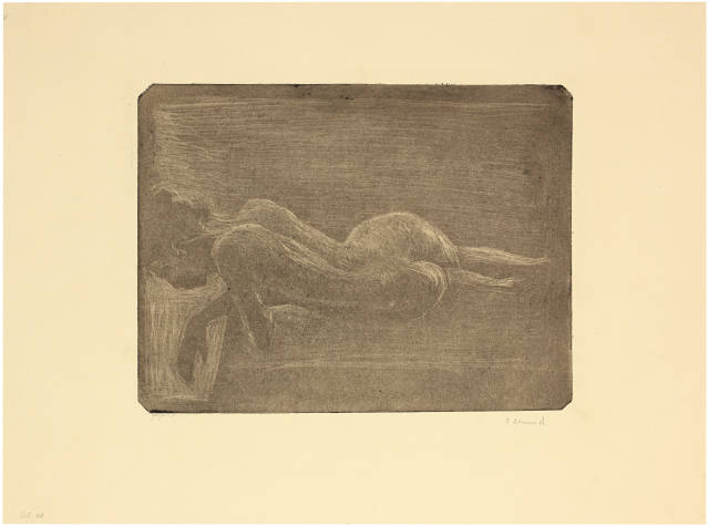 Edvard Munch : Reclining Nude - Liegender weiblicher Akt, 1896