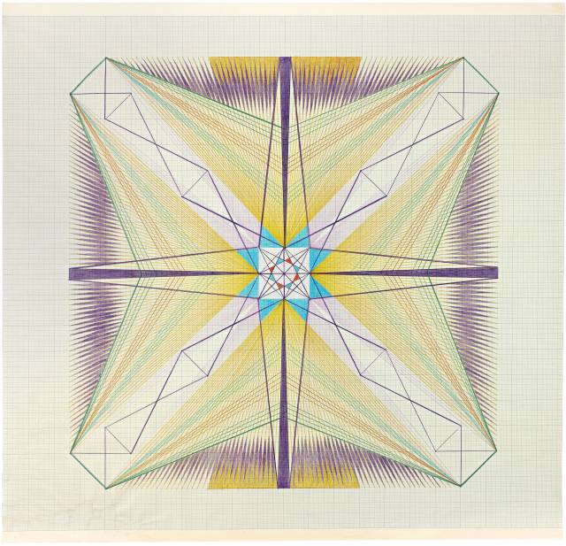 Emma Kunz  : Werk Nr. 47 - Das Kreuz in gebundener Form ,  