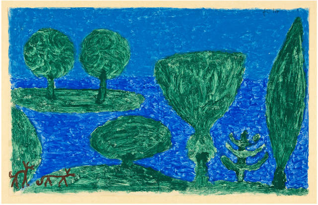 Paul Klee : Sechs Bäume am Wasser, 1939 - work number 1939.676 (JJ 16)