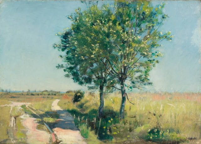 Ferdinand Hodler  : Weiden am Wegrand , Circa  1890